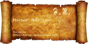 Horner Mózes névjegykártya