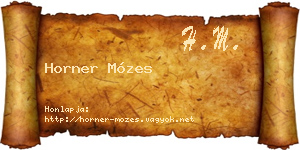 Horner Mózes névjegykártya