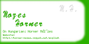 mozes horner business card